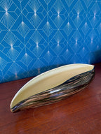 Grande coupe vintage St Clément, centre de table, forme Pirogue 51 cm, 1950/1960 Antiquités de France