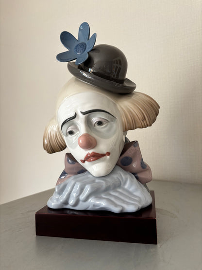 Bustes de Clowns Tristes en Porcelaine Lladró par José Puche (31 cm & 27 cm) – Pièces Vintage.