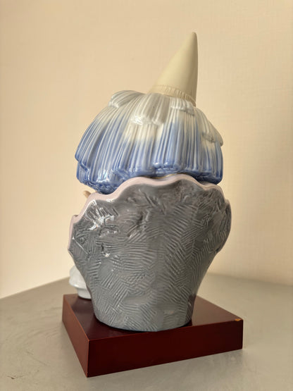 Bustes de Clowns Tristes en Porcelaine Lladró par José Puche (31 cm & 27 cm) – Pièces Vintage.