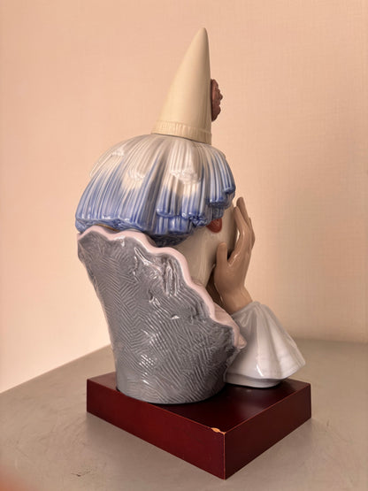 Bustes de Clowns Tristes en Porcelaine Lladró par José Puche (31 cm & 27 cm) – Pièces Vintage.