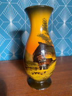 Vase en céramique émaillée, signé, numéroté, milieu XXème, Majolika. Antiquités de France