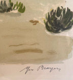 Lithographie signée Yves Brayer, Cabane gardiane, de 1973, numérotée. Antiquités de France