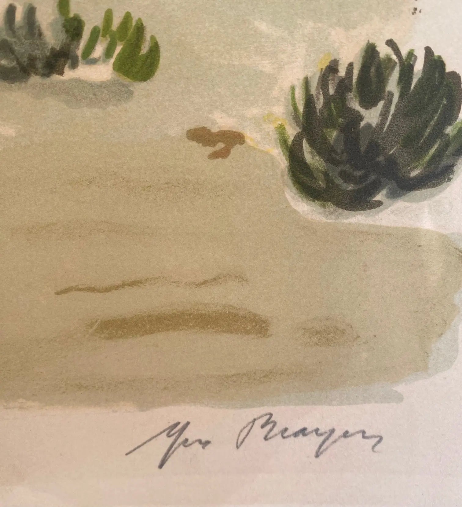 Lithographie signée Yves Brayer, Cabane gardiane, de 1973, numérotée. Antiquités de France