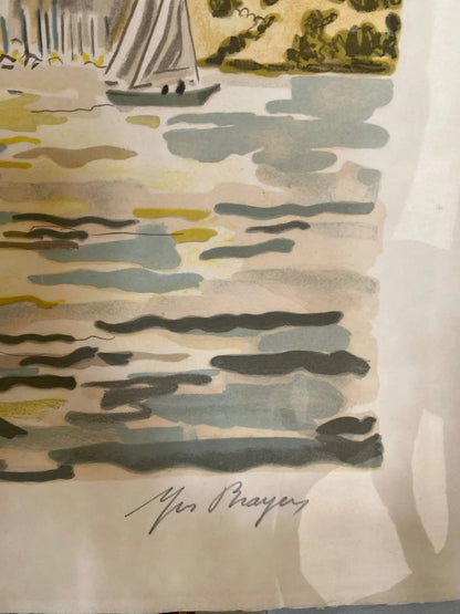 LITHOGRAPHIE signée Yves Brayer, numérotée VI/XX, Le fort St Nicolas. Antiquités de France