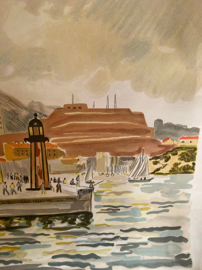 LITHOGRAPHIE signée Yves Brayer, numérotée VI/XX, Le fort St Nicolas. Antiquités de France