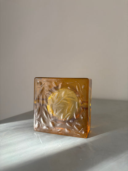 Murano Amber Briquet de Table et Cendrier Vintage – Antonio Imperatore (Années 70)