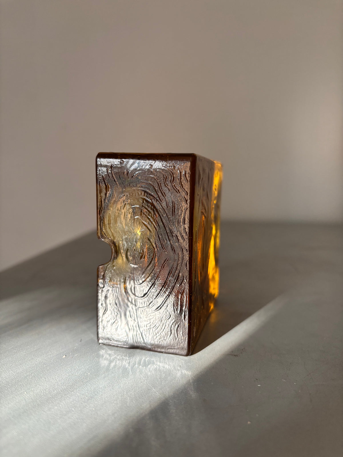 Murano Amber Briquet de Table et Cendrier Vintage – Antonio Imperatore (Années 70)