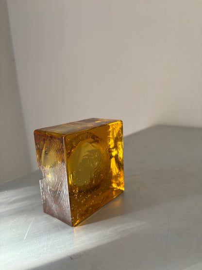 Murano Amber Briquet de Table et Cendrier Vintage – Antonio Imperatore (Années 70)