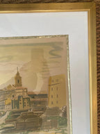 Lithographie signée Yves Brayer, Poussière du temps, numérotée, encadré/verre Antiquités de France