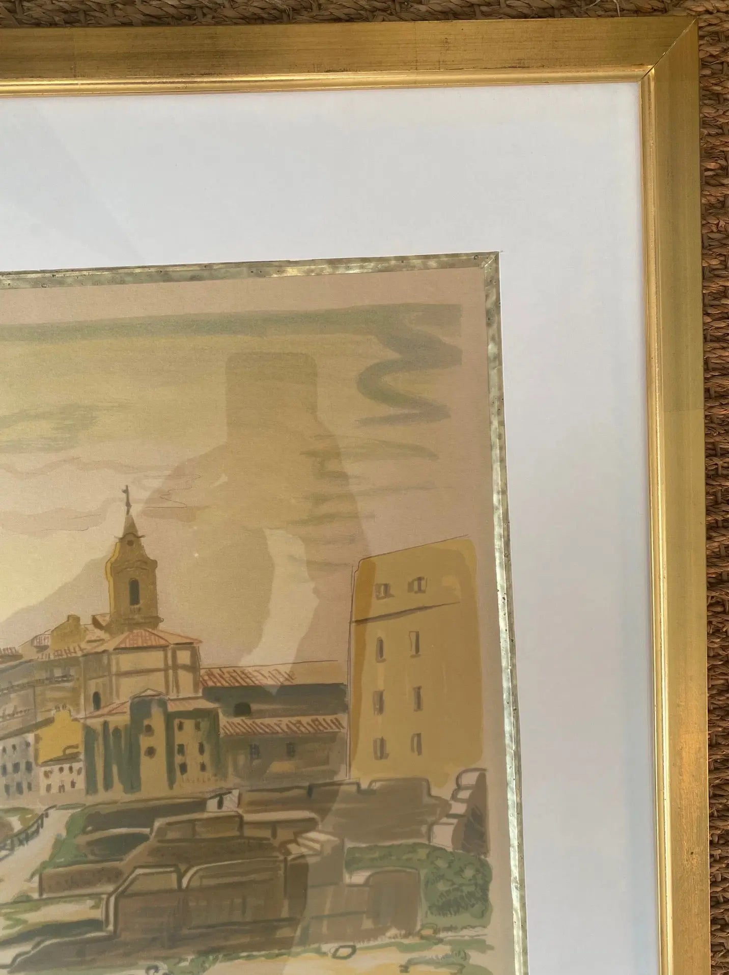 Lithographie signée Yves Brayer, Poussière du temps, numérotée, encadré/verre Antiquités de France