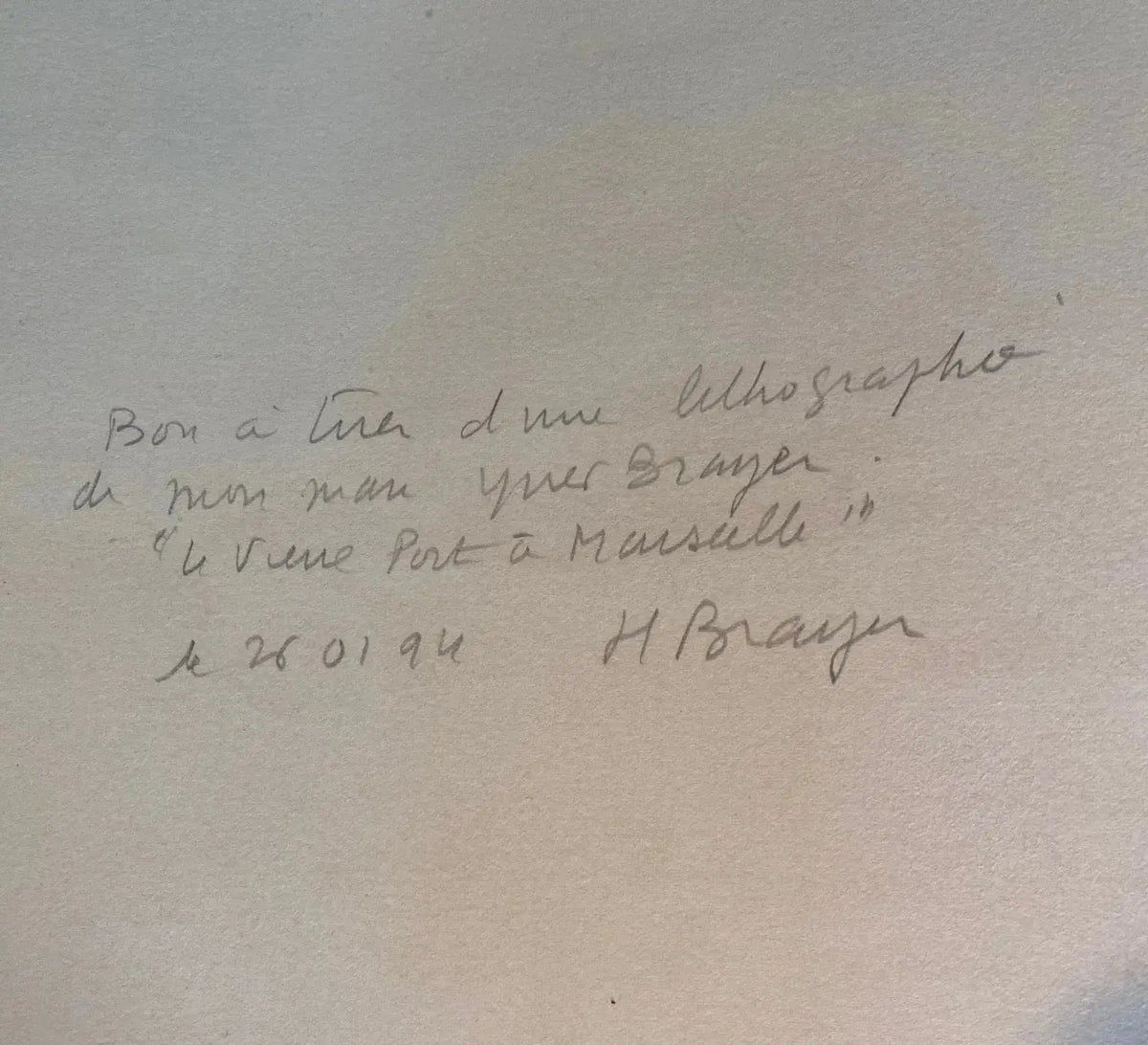 LITHOGRAPHIE Yves Brayer, monogrammée par sa femme, bon à tirer, pièce unique. Antiquités de France