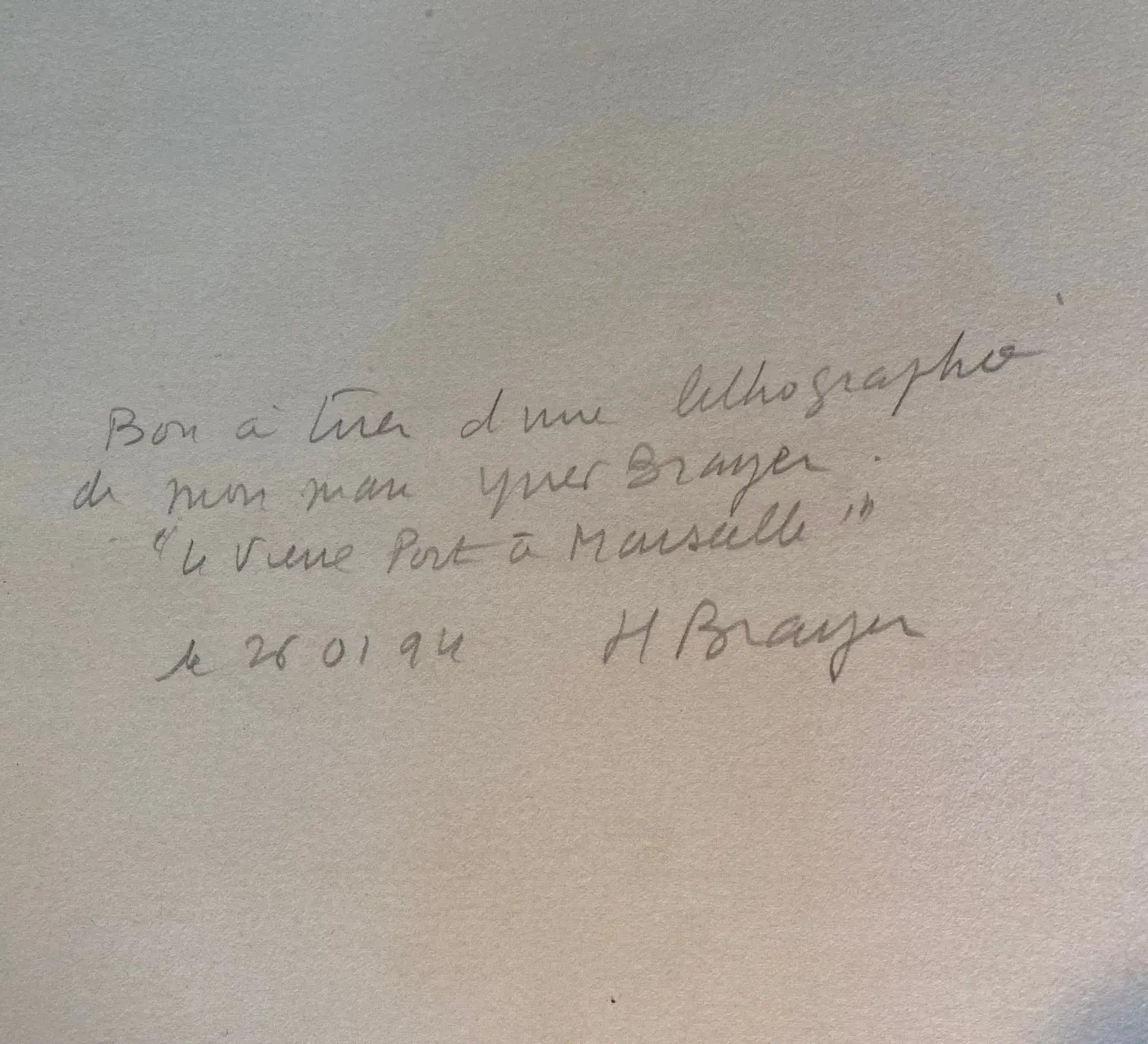 LITHOGRAPHIE Yves Brayer, monogrammée par sa femme, bon à tirer, pièce unique.