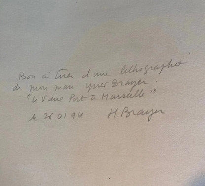 LITHOGRAPHIE Yves Brayer, monogrammée par sa femme, bon à tirer, pièce unique. Antiquités de France