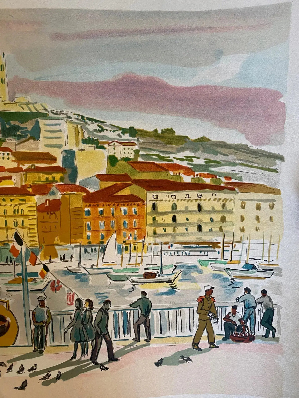 LITHOGRAPHIE Yves Brayer, monogrammée par sa femme, bon à tirer, pièce unique. Antiquités de France