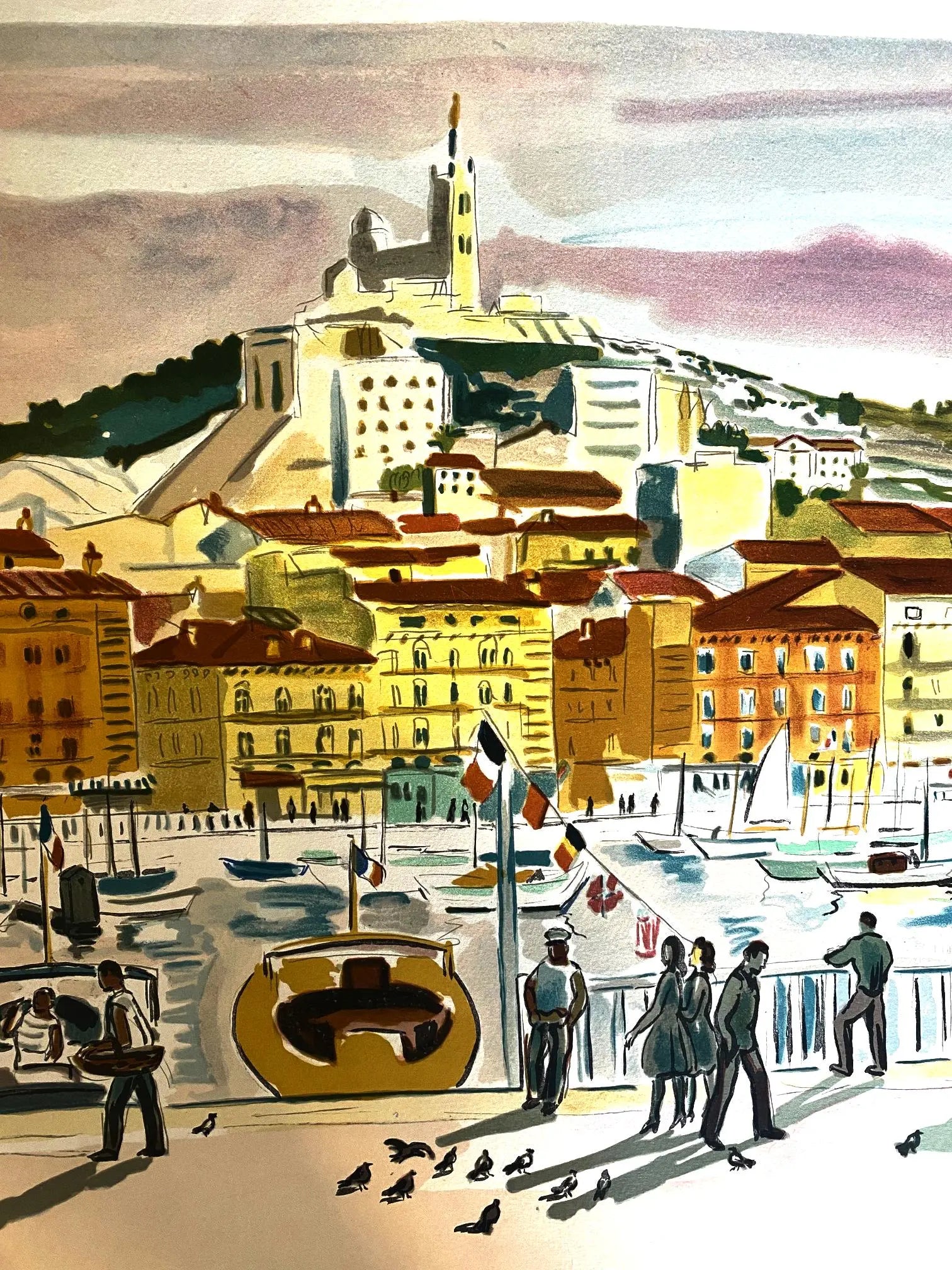 LITHOGRAPHIE Yves Brayer, monogrammée par sa femme, bon à tirer, pièce unique. Antiquités de France