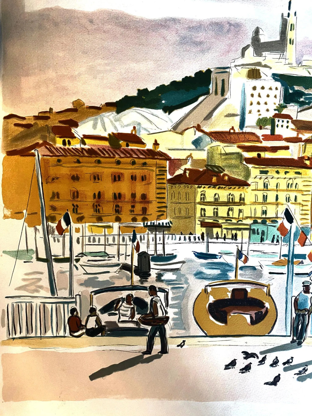 LITHOGRAPHIE Yves Brayer, monogrammée par sa femme, bon à tirer, pièce unique. Antiquités de France