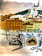 LITHOGRAPHIE Yves Brayer, monogrammée par sa femme, bon à tirer, pièce unique. Antiquités de France