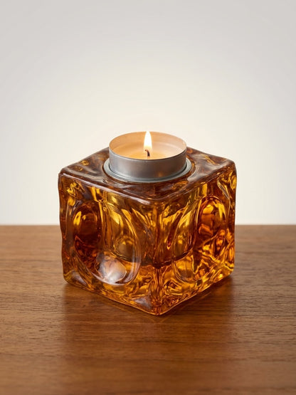 Murano Amber Briquet de Table et Cendrier Vintage – Antonio Imperatore (Années 70)