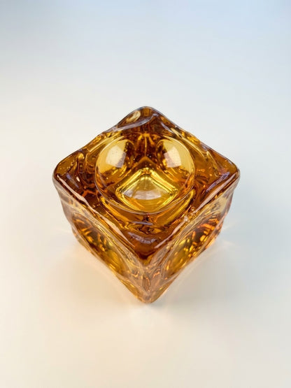 Murano Amber Briquet de Table et Cendrier Vintage – Antonio Imperatore (Années 70)