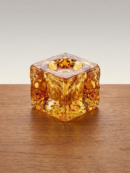 Murano Amber Briquet de Table et Cendrier Vintage – Antonio Imperatore (Années 70)