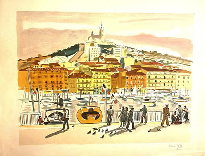 LITHOGRAPHIE Yves Brayer, monogrammée par sa femme, bon à tirer, pièce unique. Antiquités de France