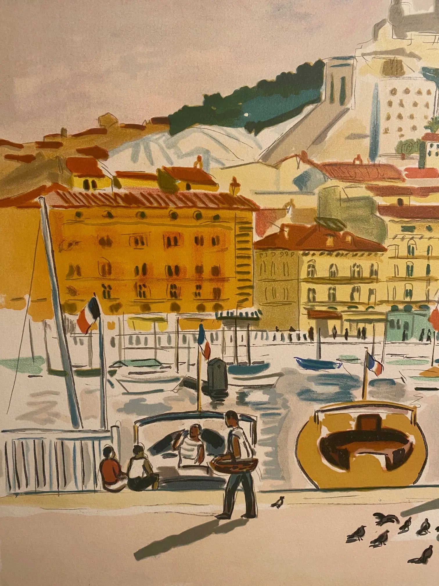 LITHOGRAPHIE Yves Brayer, monogrammée par sa femme, bon à tirer, pièce unique. Antiquités de France