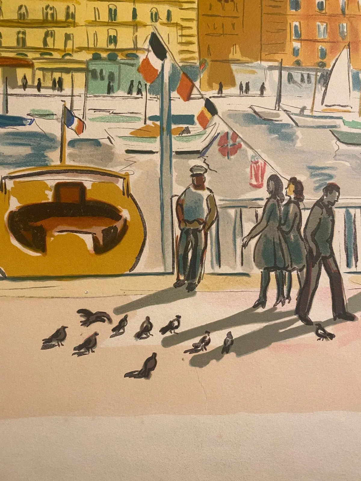 LITHOGRAPHIE Yves Brayer, monogrammée par sa femme, bon à tirer, pièce unique. Antiquités de France