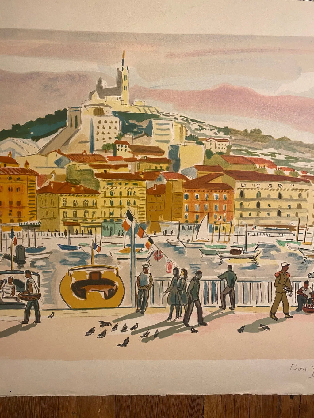 LITHOGRAPHIE Yves Brayer, monogrammée par sa femme, bon à tirer, pièce unique. Antiquités de France