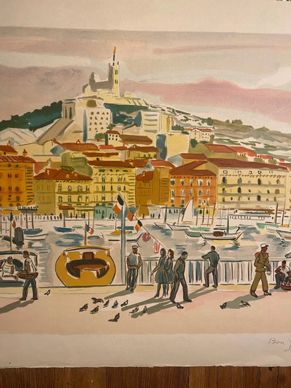 LITHOGRAPHIE Yves Brayer, monogrammée par sa femme, bon à tirer, pièce unique. Antiquités de France