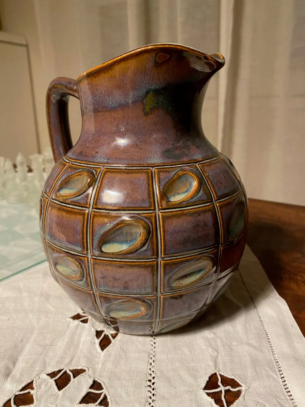 Pichet signé Denbac vintage, signé, numéroté, époque art nouveau. Antiquités de France