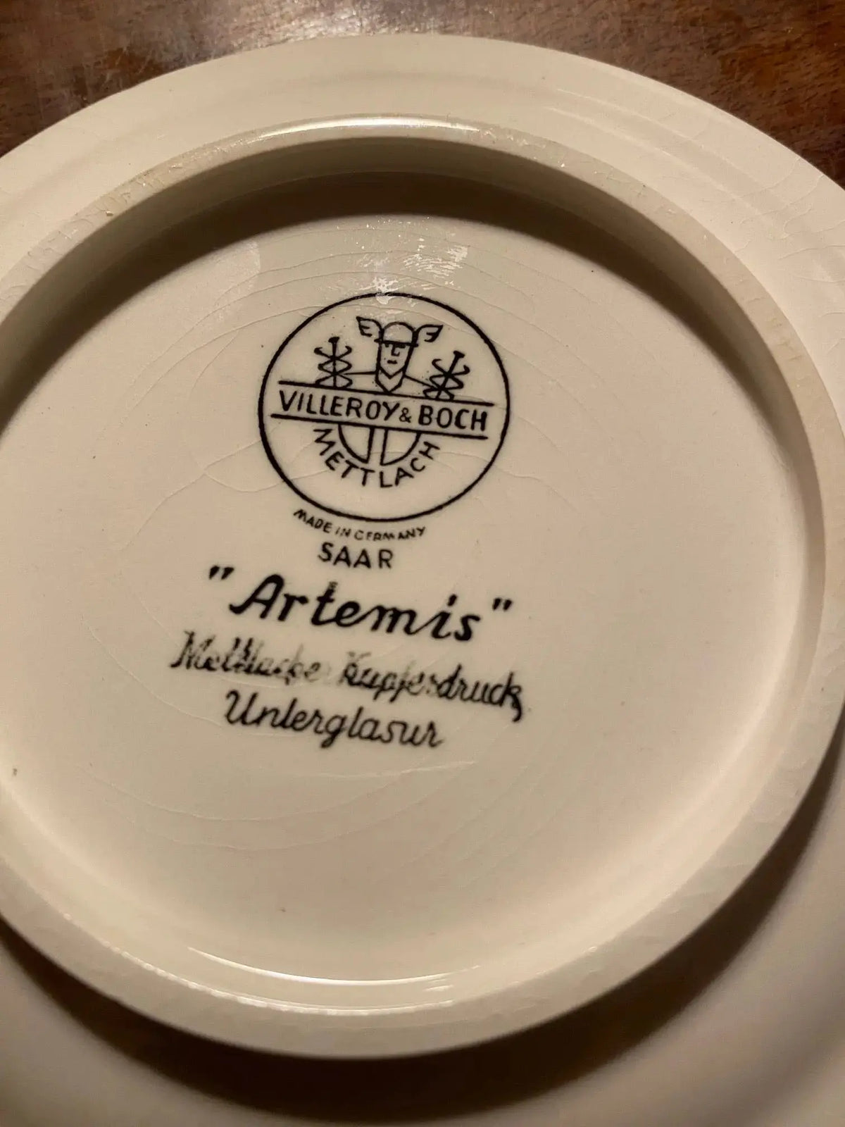 VILLEROY ET BOCH, sous tasses, SUCRIER à couvert, collection Artemis, début XXe. Antiquités de France