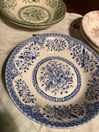Lot 6 assiettes creuses Iron Stone – vaisselle anglaise XIXème, 3 couleurs-{{shop name}}