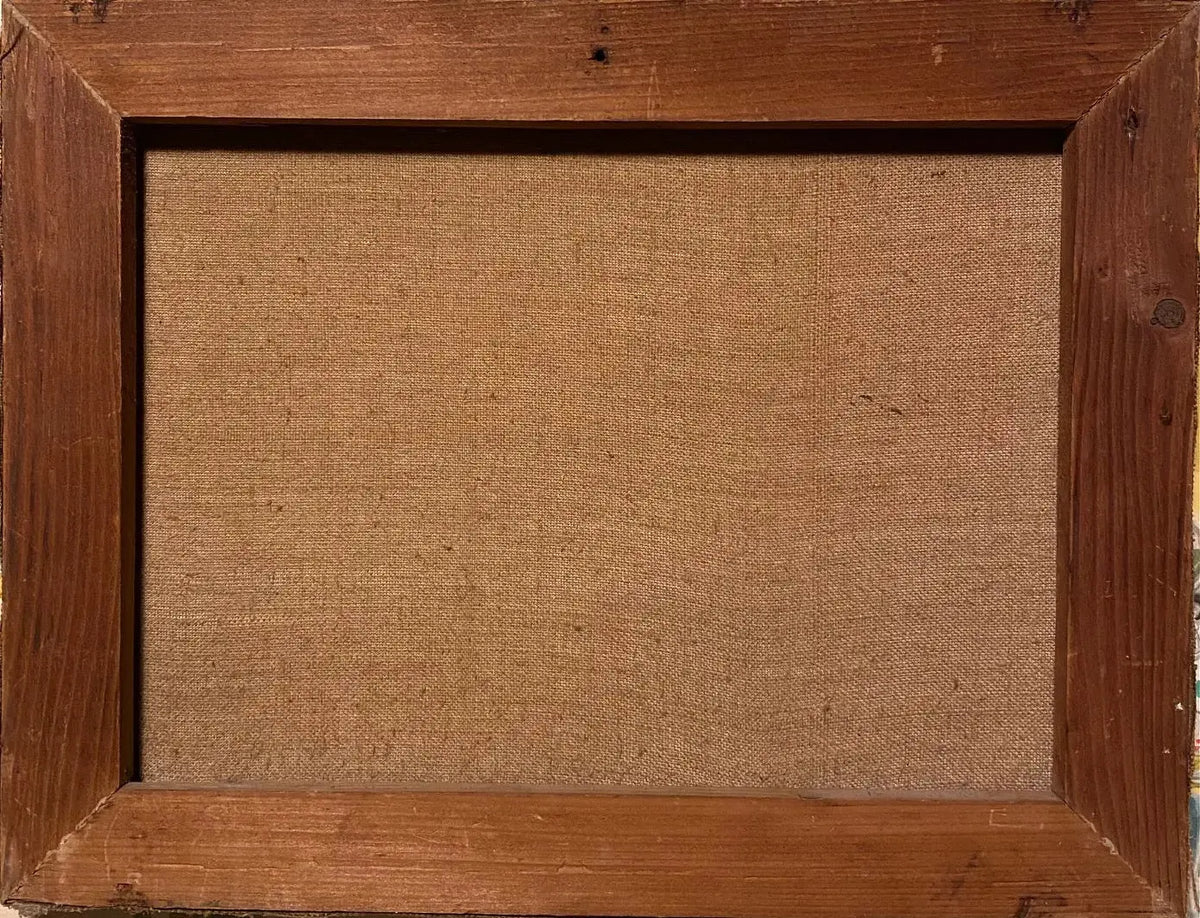 Tableau ancien signé, milieu XXème, huile sur toile, paysage d'une ferme. Antiquités de France