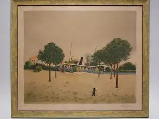 Lithographie ancienne signée et numérotée, avec certificat. M. Ghiglion-Green. Antiquités de France