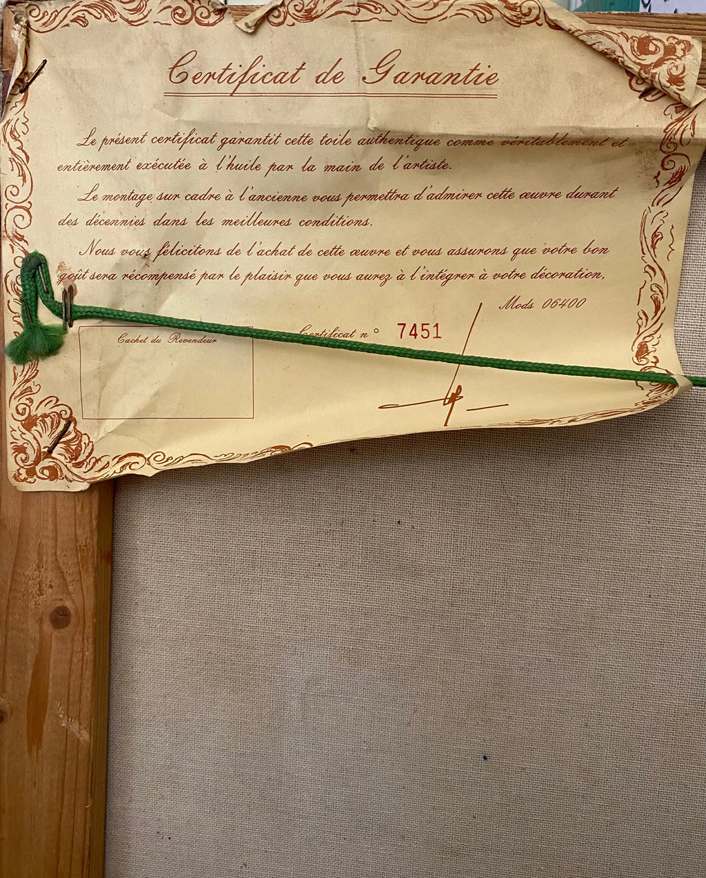 Huile sur toile signée, nature morte, encadrée de l'école Française du début XXème. Antiquités de France