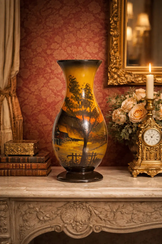 Vase en céramique émaillée, signé, numéroté, milieu XXème, Majolika-{{shop name}}