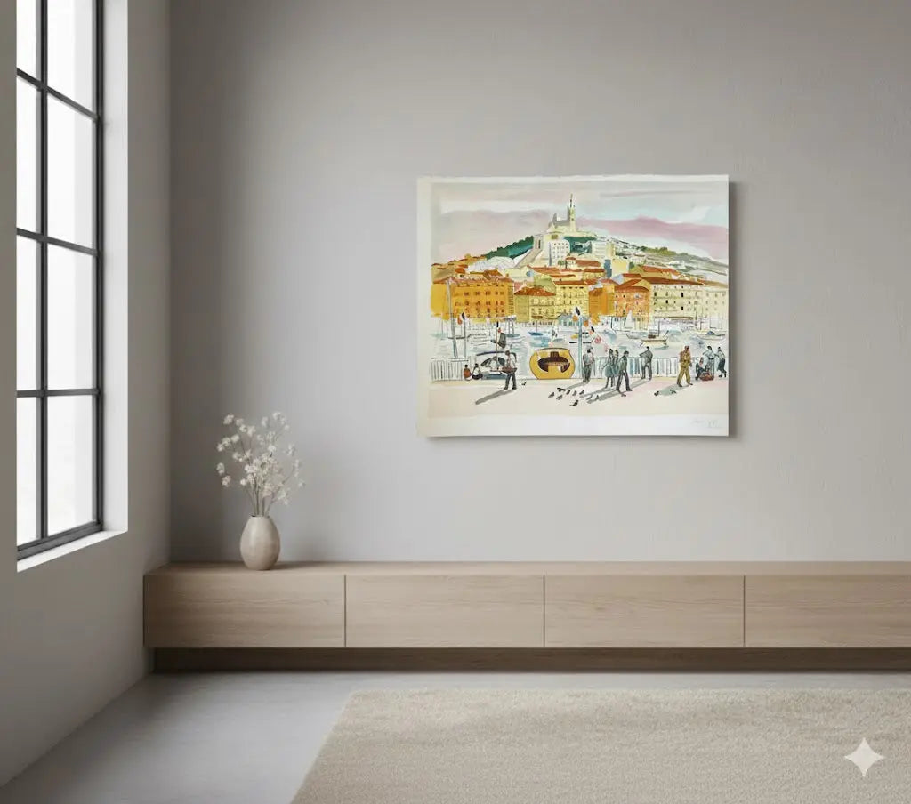 LITHOGRAPHIE Yves Brayer, monogrammée par sa femme, bon à tirer, pièce unique.-{{shop name}}