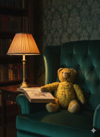 Ours articulé ancien vers 1900, anglais, mohair, yeux verre, 60 cm, excelsior-{{shop name}}