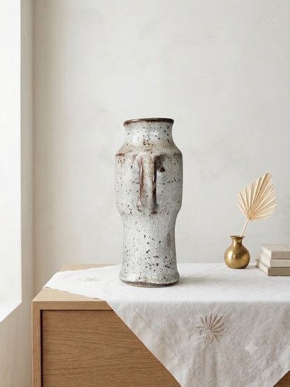 Michel Anasse Pichet Céramique Vallauris Vintage 1960 Grès Grand Vase Signé 20cm