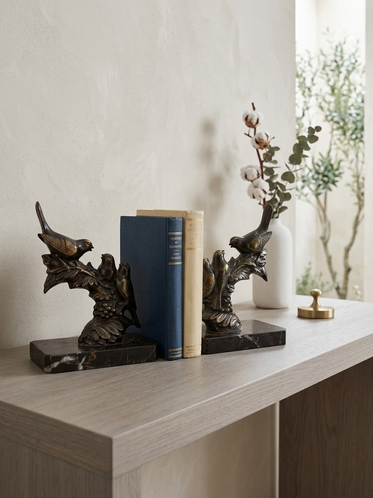 Serre-Livres art déco signé Maurice Frécourt - Éditeur Gallot , régule à patine bronze.