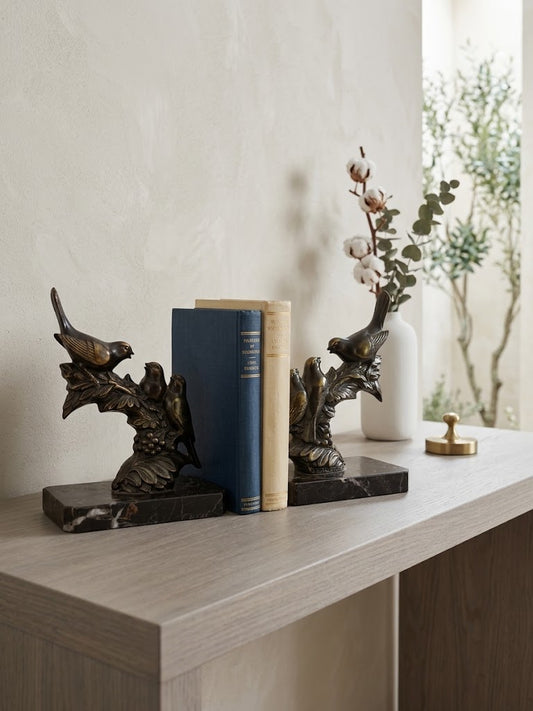 Serre-Livres art déco signé Maurice Frécourt - Éditeur Gallot , régule à patine bronze.