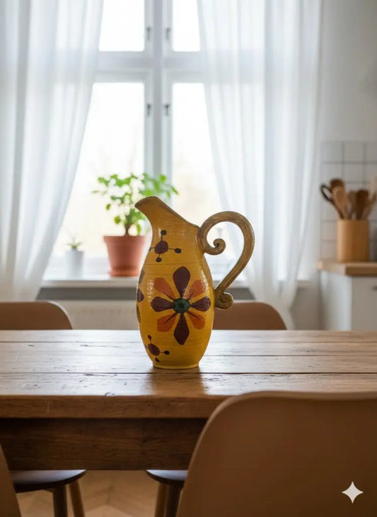 Grand pichet en terre cuite, carafe vintage, école Italienne Romacréa, 1960-{{shop name}}