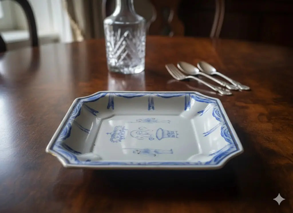 Assiette chinoise du XIXe siècle à couronne monogrammée-{{shop name}}