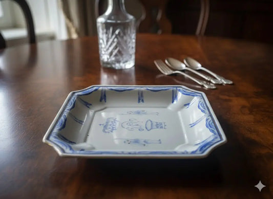Assiette chinoise du XIXe siècle à couronne monogrammée-{{shop name}}