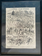 Vieux journaux, parution ancienne, encadrée , sous verre, Biarritz, par Catelain. Antiquités de France