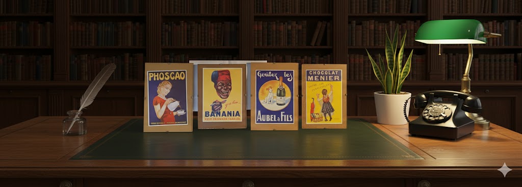 Lot 4 Sous-verres Publicité Vintage Banania Meunier Phoscao Années 30 - Antiquités de France