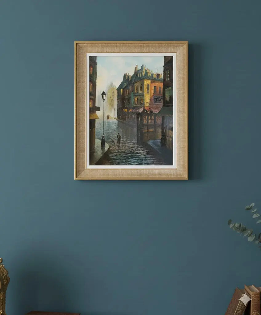 Huile sur toile, école moderne du XXème, signé Faure. Vue de Paris. ou Londres.-{{shop name}}