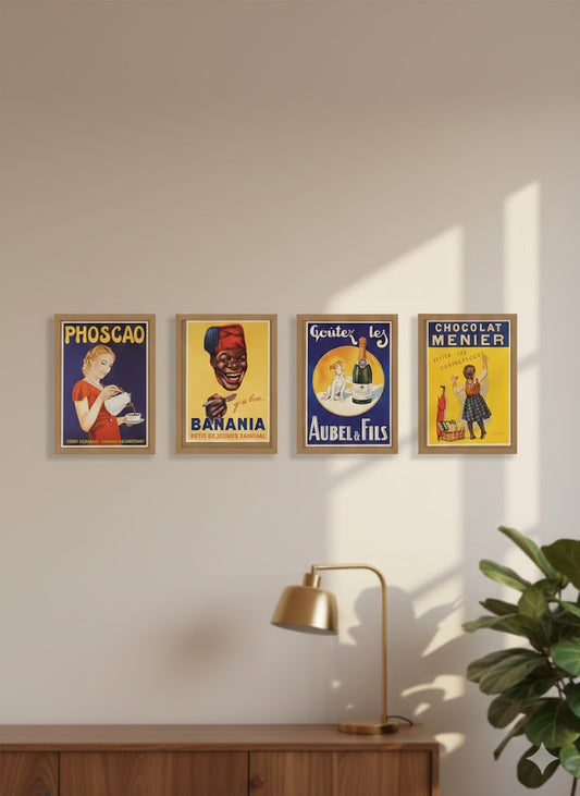 Lot 4 Sous-verres Publicité Vintage Banania Meunier Phoscao Années 30 - Antiquités de France