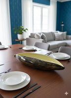 Grande coupe vintage St Clément, centre de table, forme Pirogue 51 cm, 1950/1960-{{shop name}}