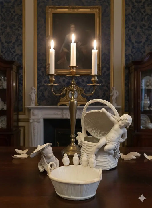 Meissen biscuit, Sculpture porcelaine, XIXème, numérotés et marqué au revers-{{shop name}}
